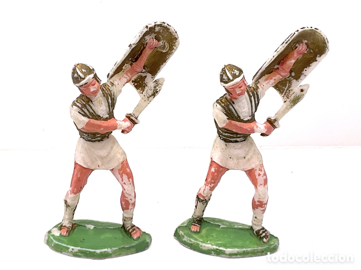 Figuras de goma y PVC: Guerreros Grandes Batallas del Mundo, ROMANOS contra CARTAGINESES de ROJAS y MALARET - A&ntilde;os 1960s.