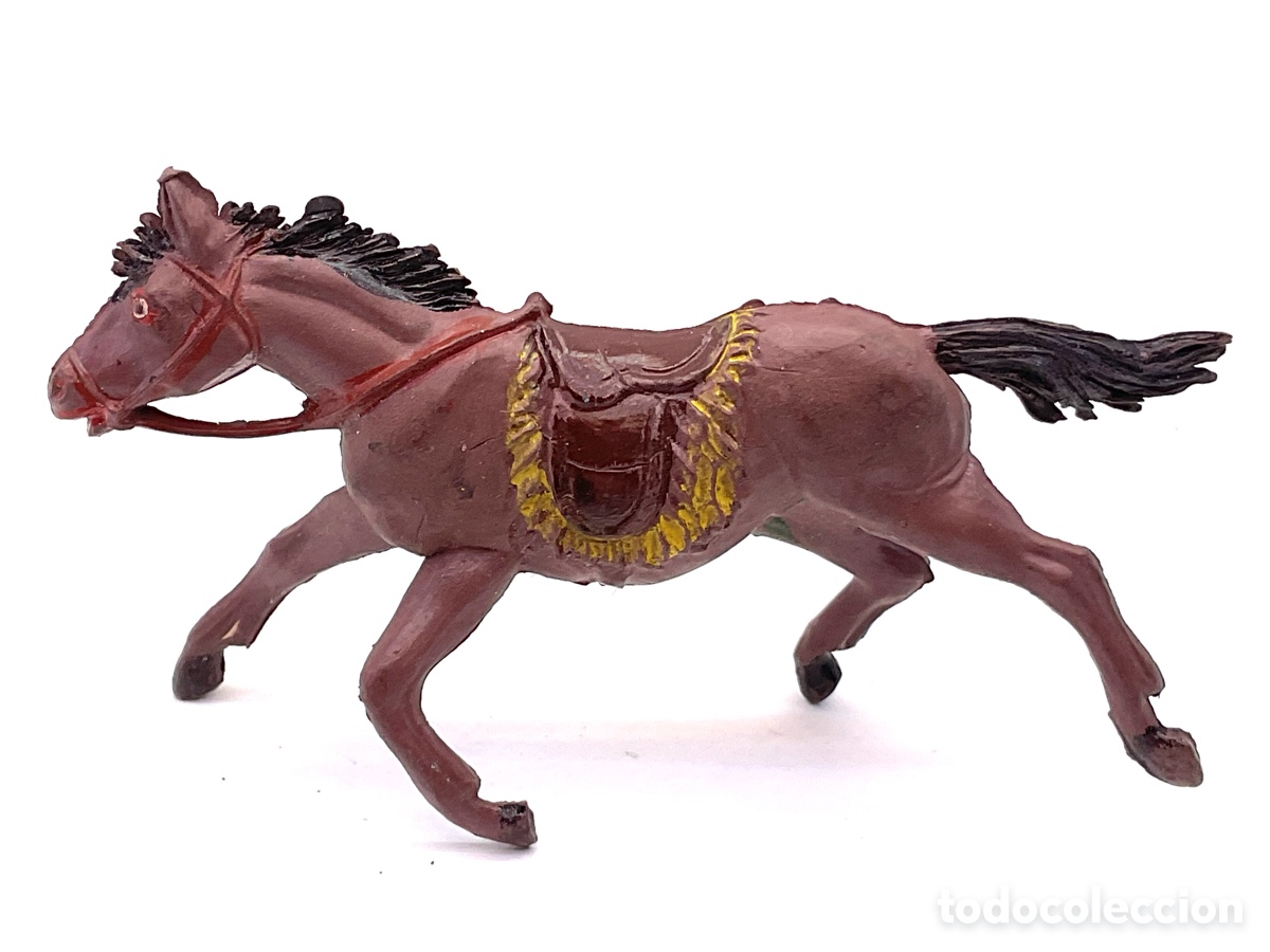 Figuras de goma y PVC: Antigua Figura del Oeste en Goma. Caballo Cowboy. A&ntilde;os 50/60