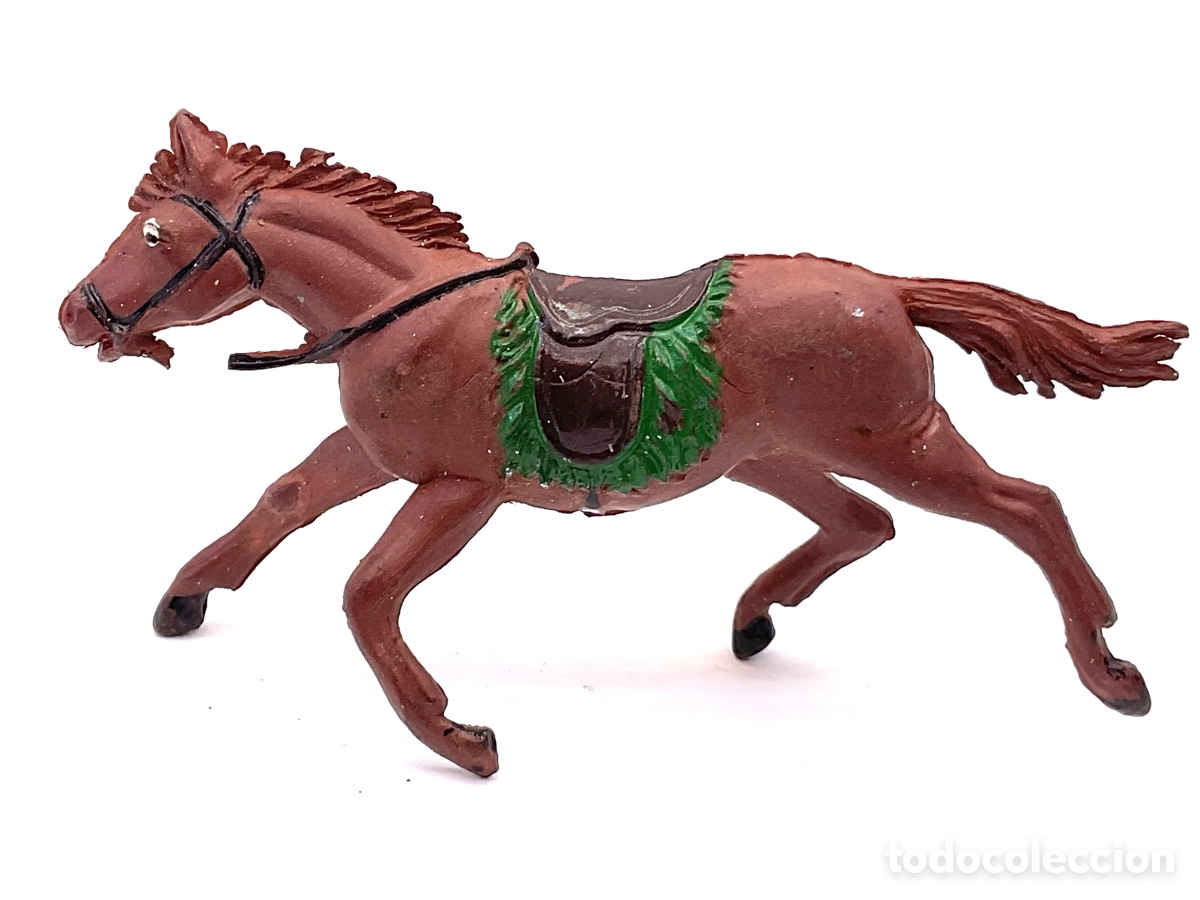 Figuras de goma y PVC: Antigua Figura del Oeste en Goma. Caballo Cowboy. A&ntilde;os 50/60