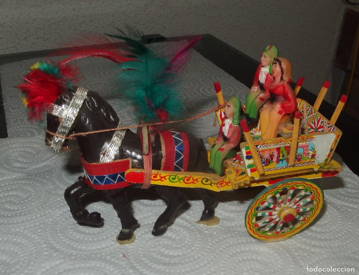 Figuras de goma y PVC: CARRO DE SICILIA,TIRADO POR CABALLO,A&Ntilde;OS 60