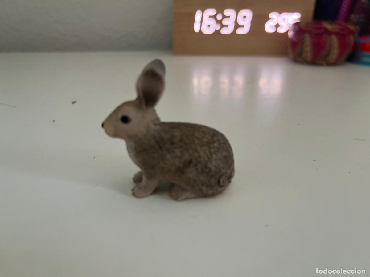 Figuras de goma y PVC: JUGUETE DE GOMA Y PVC ANIMAL SCHLEICH CONEJO GRIS