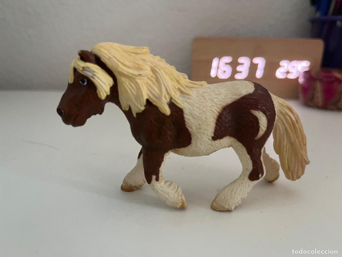 Figuras de goma y PVC: JUGUETE DE GOMA Y PVC ANIMAL SCHLEICH CABALLO PONY MARRON Y BLANCO 2004