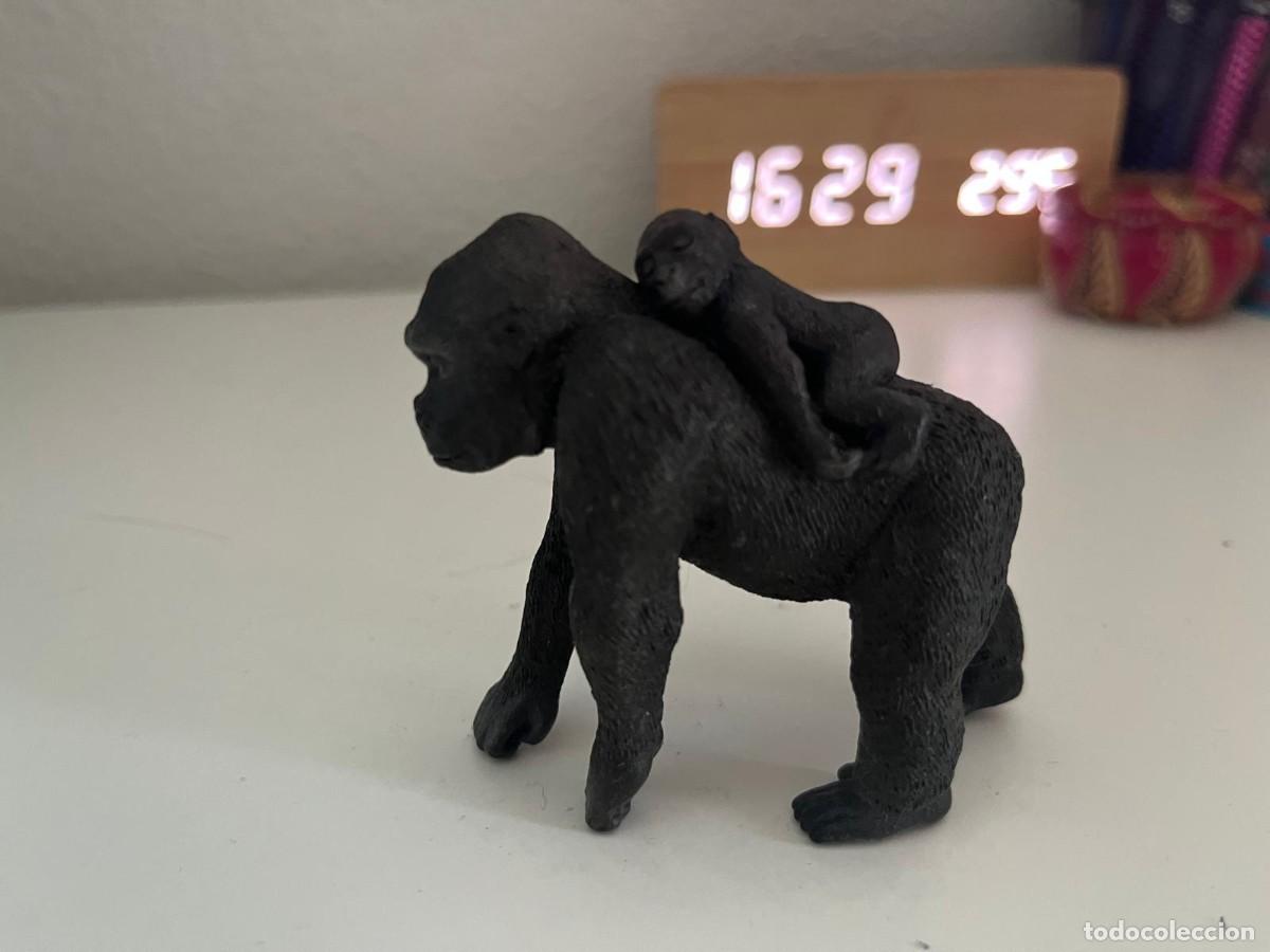 Figuras de goma y PVC: JUGUETE DE GOMA Y PVC ANIMAL SCHLEICH GORILA CON CRIA 2011