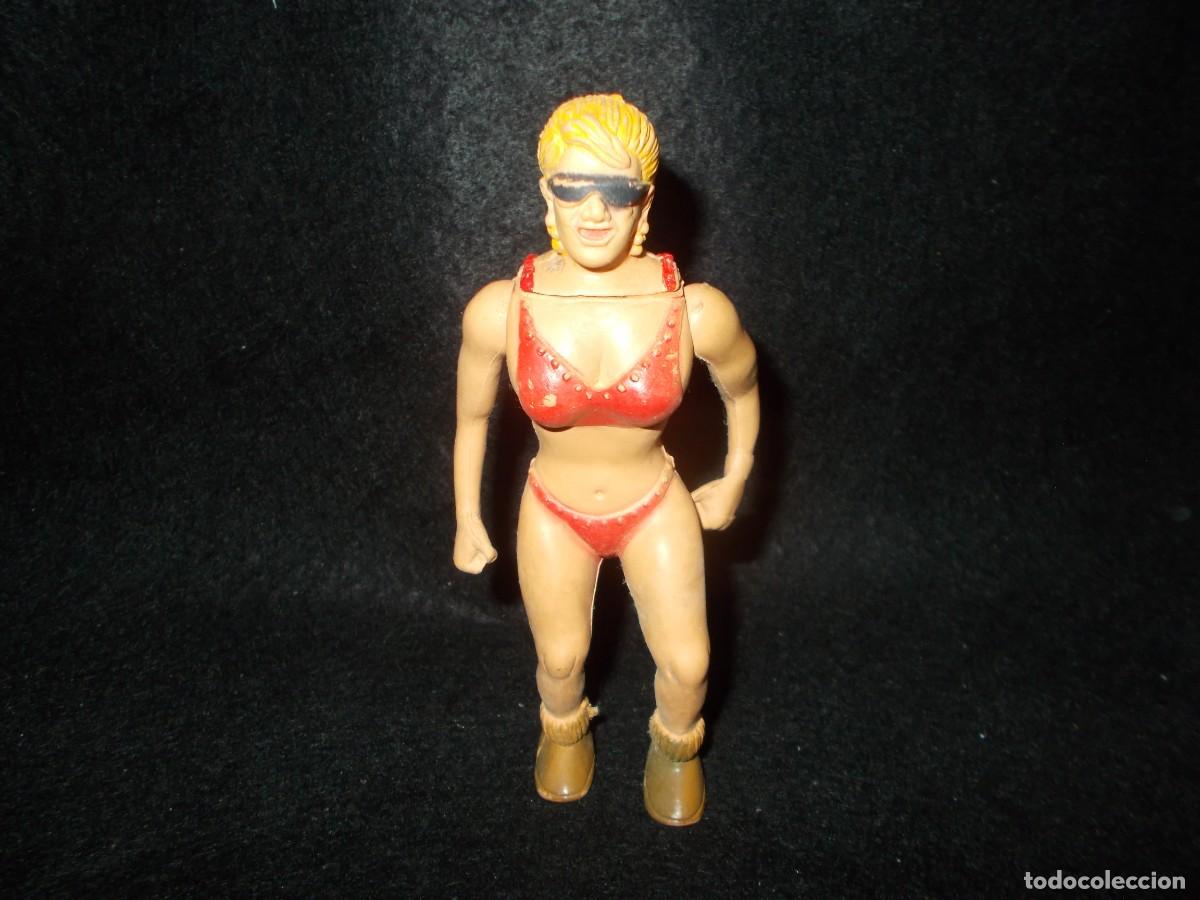 Figuras de goma y PVC: Mu&ntilde;eco Figura PRESING CATCH WWF Lucha Libre Luchadora. Goma