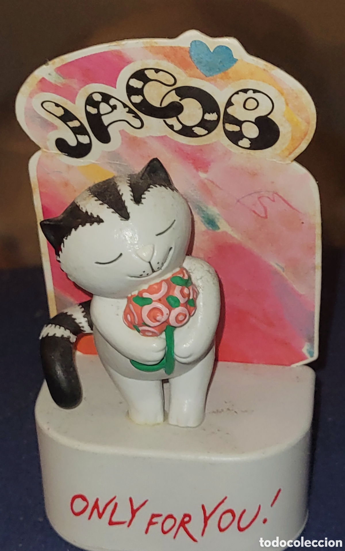 Figuras de goma y PVC: DIFICIL: Bonita figura pvc goma Kater Jakob con flores Sven Hartmann marca Maia Borges Portugal