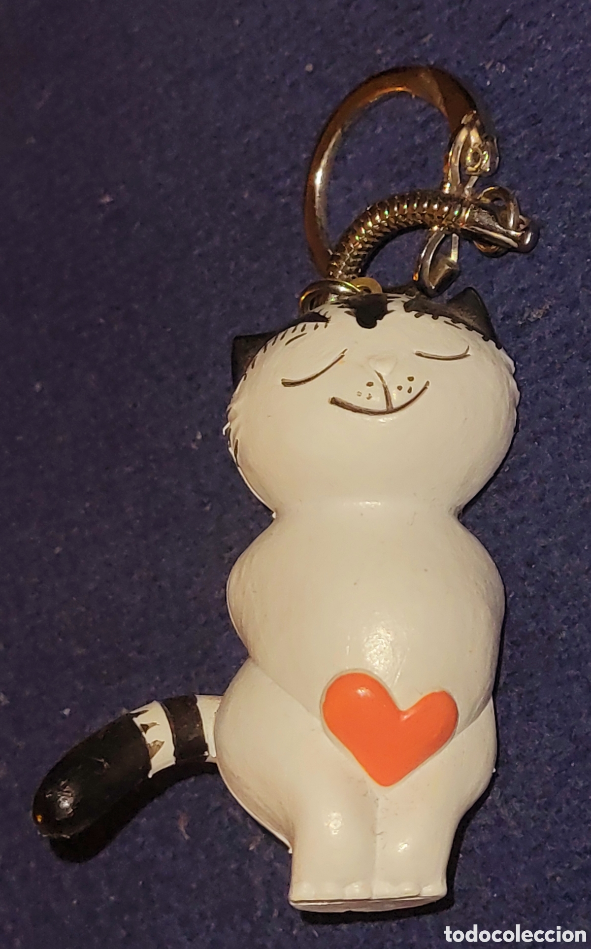 Figuras de goma y PVC: DIFICIL: Bonita figura pvc goma del Gato Jacib Kater Jakob con corazon marca Maia Borges Portugal