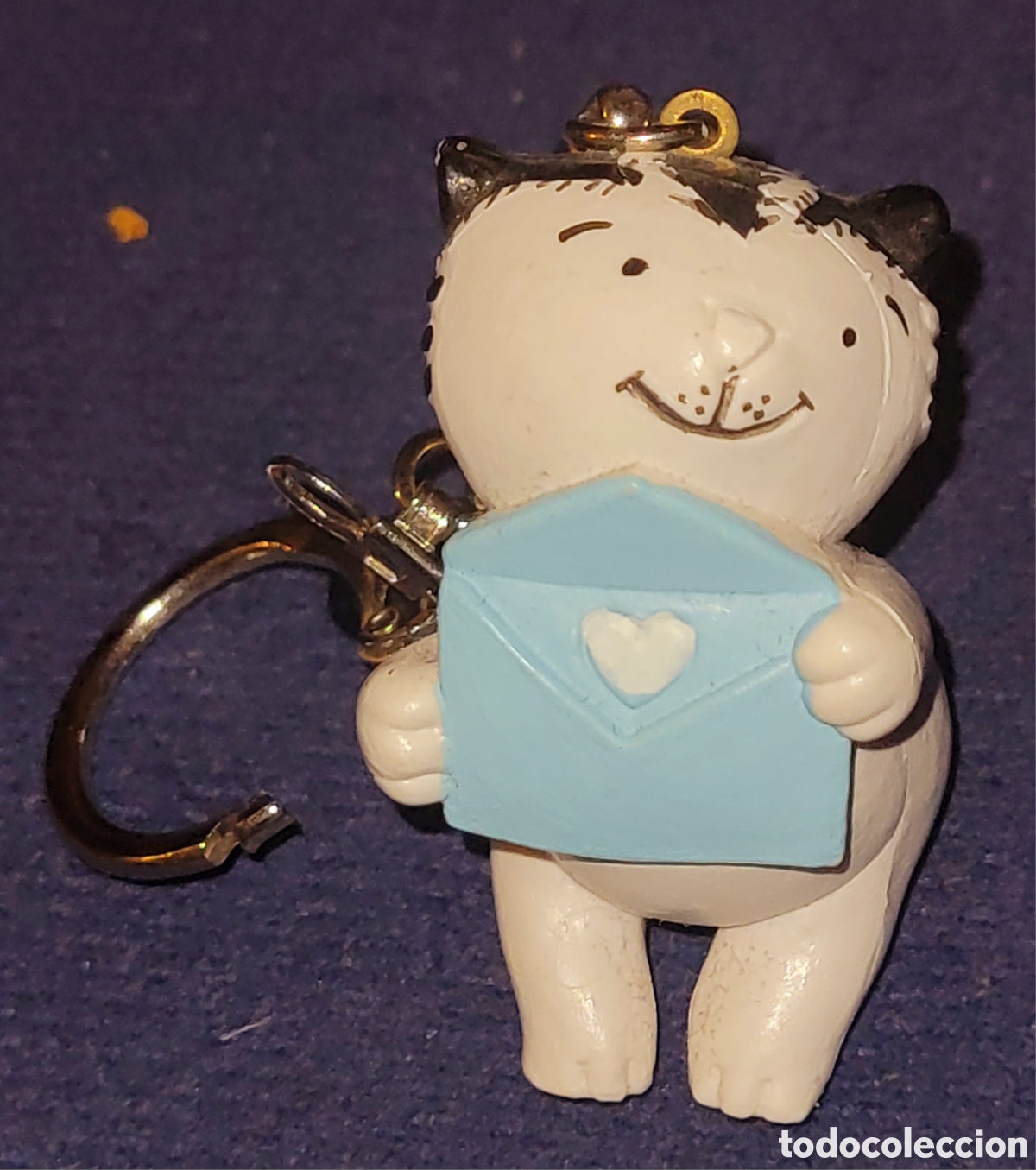 Figuras de goma y PVC: DIFICIL: Bonita figura pvc goma del Gato Jacob Kater Jakob con carta de amor Maia Borges Portugal
