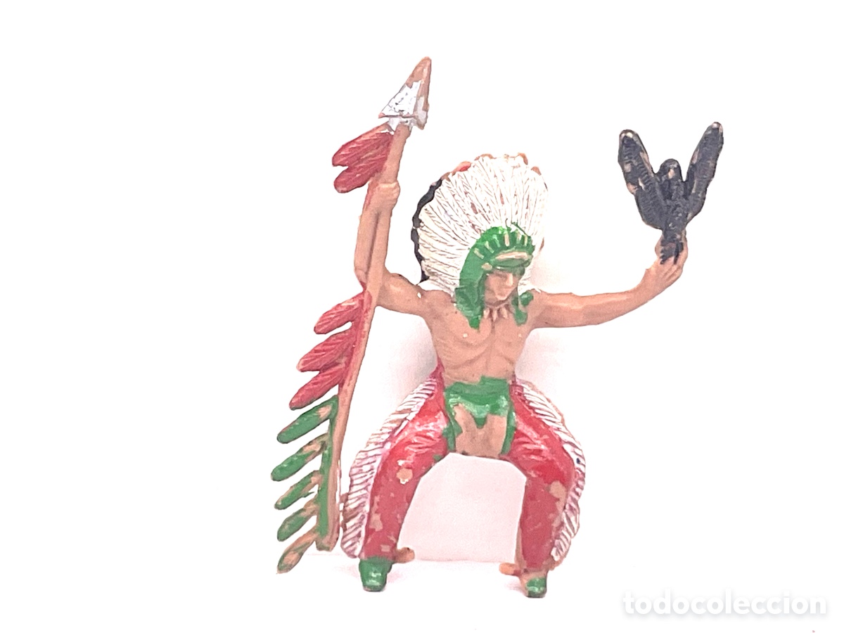 Figuras de goma y PVC: ANTIGUA FIGURA DEL OESTE EN PL&Aacute;STICO. JINETE INDIO DE SOTORRES .
