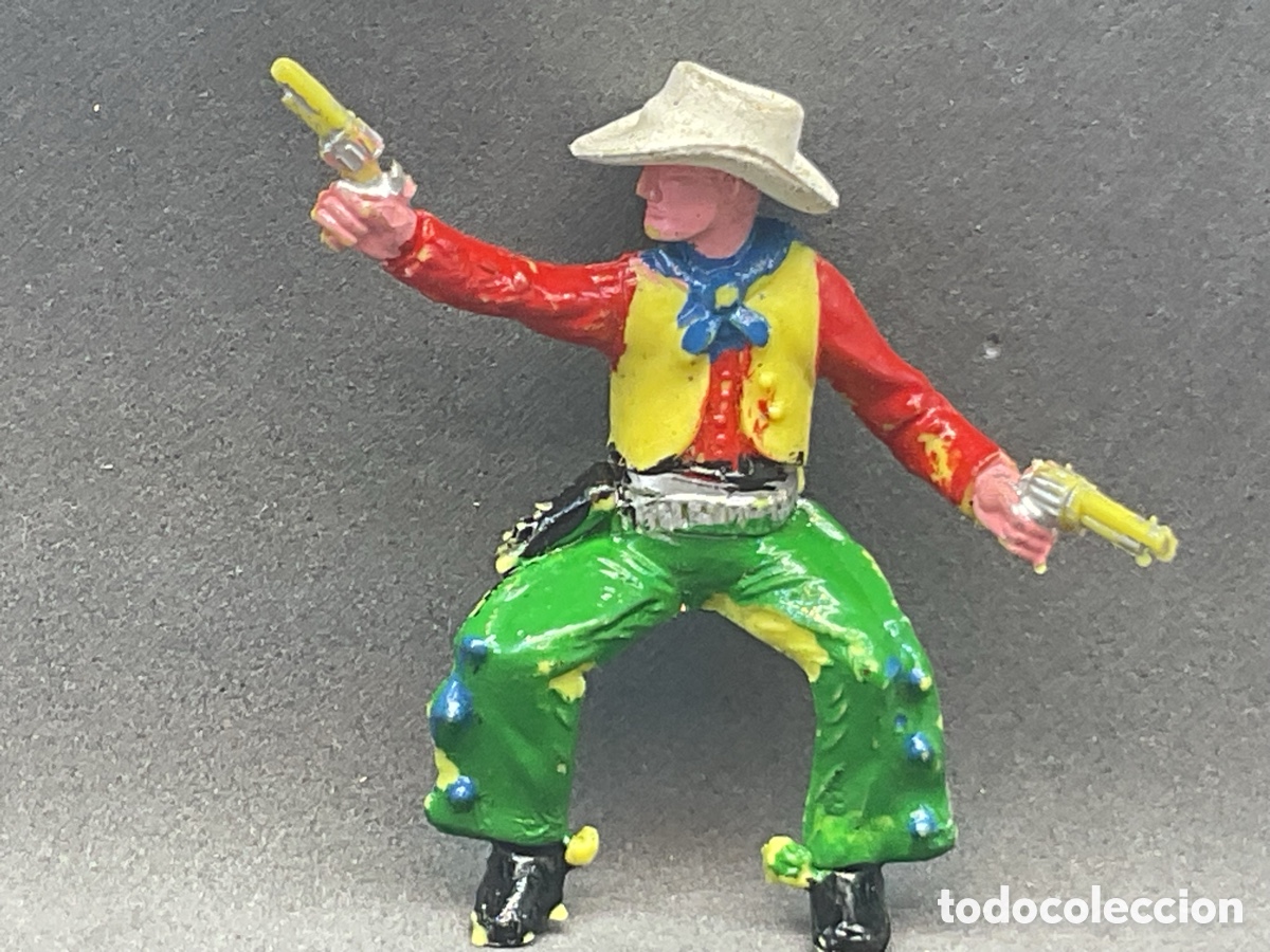 Figuras de goma y PVC: ANTIGUA FIGURA DEL OESTE EN PL&Aacute;STICO. COWBOY DE SOTORRES CON SOMBRERO EN GOMA DESMONTABLE.