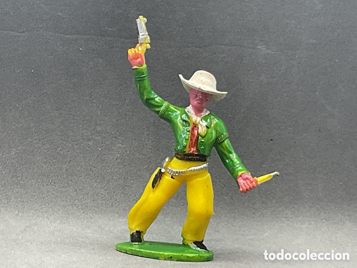 Figuras de goma y PVC: ANTIGUA FIGURA DEL OESTE EN PL&Aacute;STICO. COWBOY DE SOTORRES CON SOMBRERO EN GOMA DESMONTABLE.