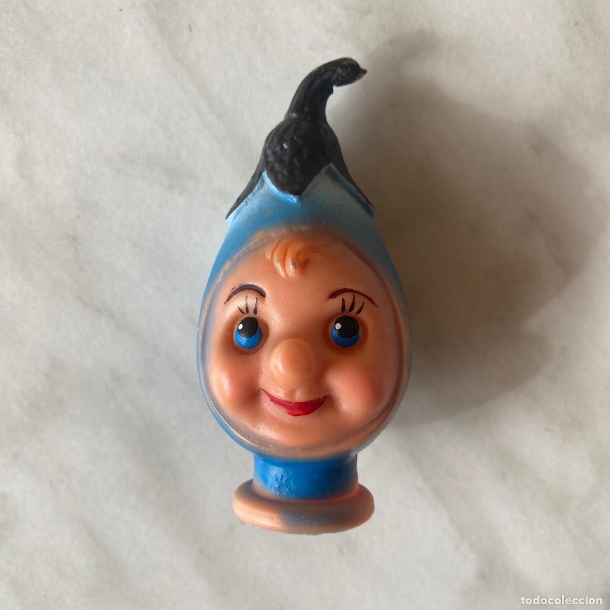 Figuras de goma y PVC: CABEZA MU&Ntilde;ECO T&Iacute;TERE DE GOMA, POSIBLE ELFO O DUENDE DEL BOSQUE, A&Ntilde;OS 60