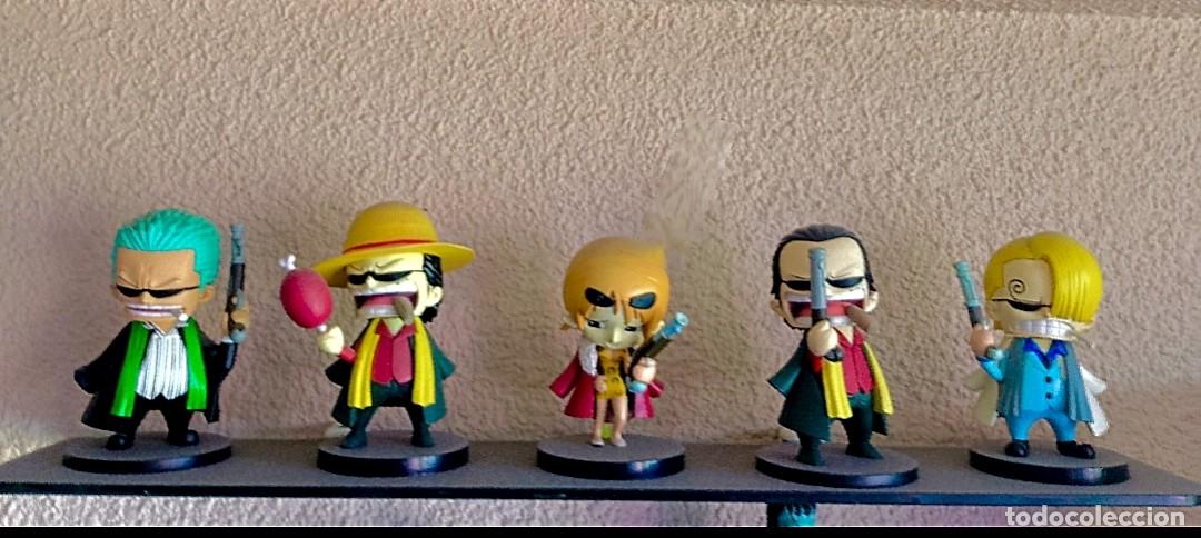 Figuras de goma y PVC: One Piece &ndash; Lote 5 figuras Banpresto originales 2009 &ndash; Luffy, Zoro, Nami, Sanji y Rob Lucci
