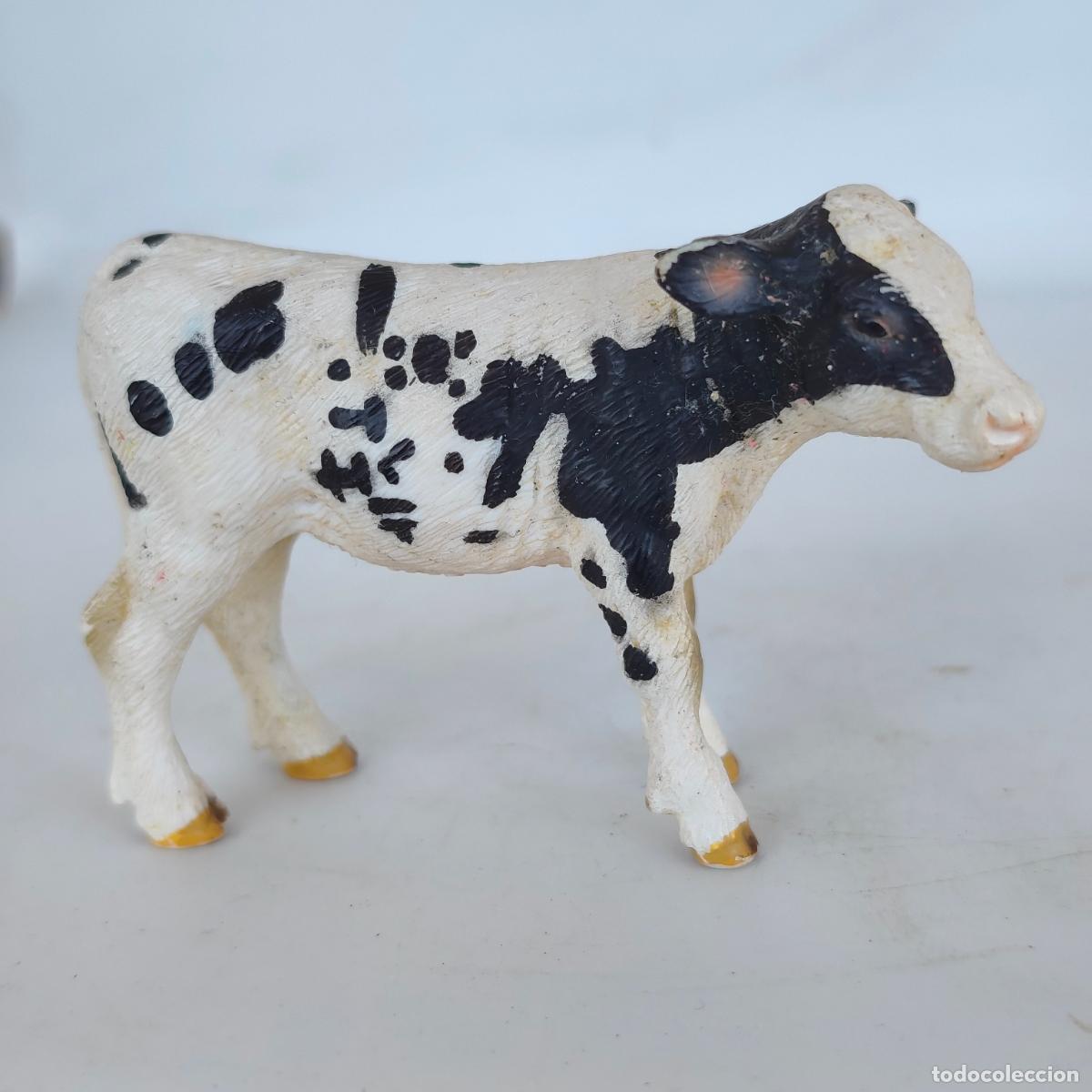 Figuras de goma y PVC: ternero fris&oacute;n ternera Schleich Holstein