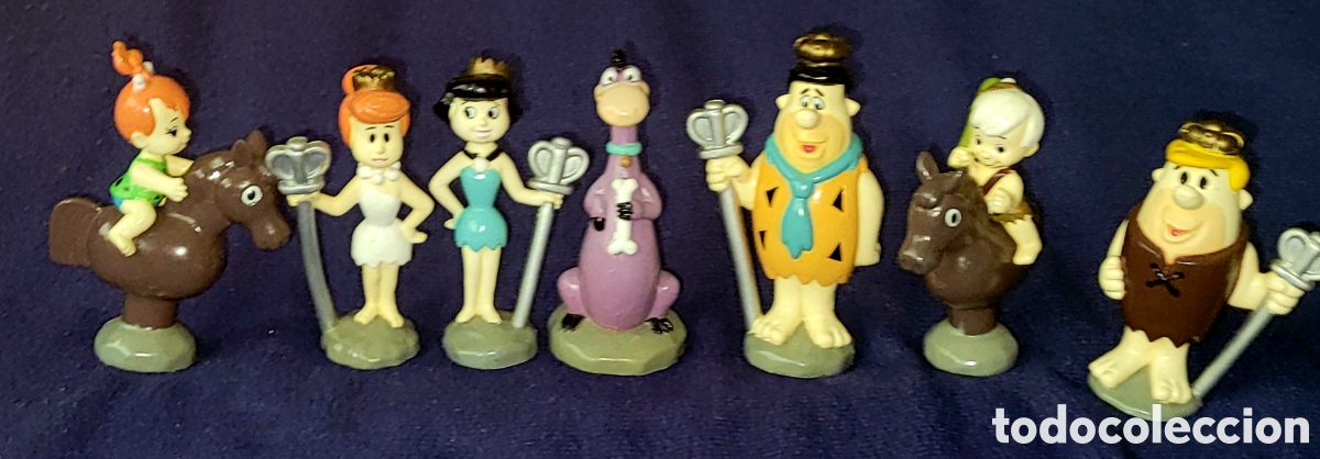 Figuras de goma y PVC: Bonito lote 7 figuras pvc goma Picapiedra ajedrez Flintstones chess 1993