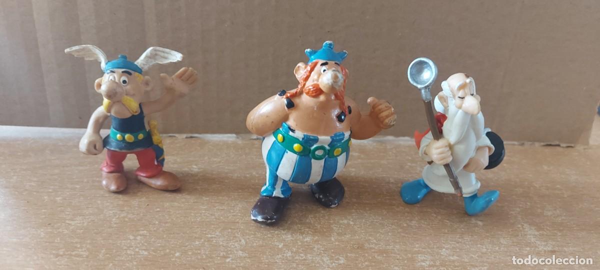 Figuras de goma y PVC: 3 f8guras ASTERIX OBELIX PANORAMIX COMICS SPAIN PLASTOY
