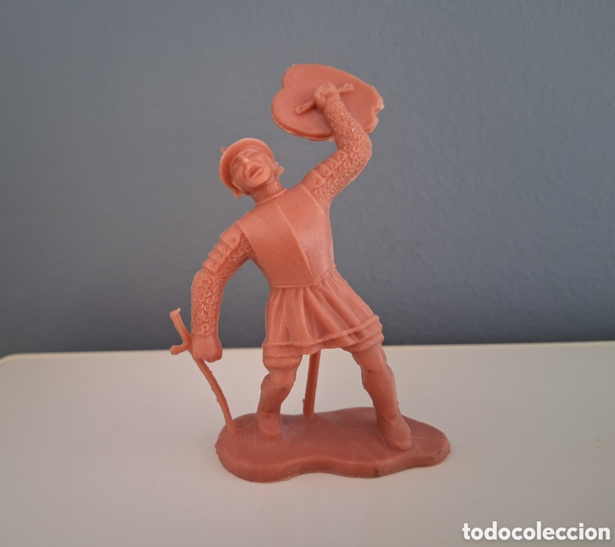 Figuras de goma y PVC: Guerrero azteca, serie Conquista de M&eacute;xico - Hern&aacute;n Cort&eacute;s de Reamsa, reedici&oacute;n.