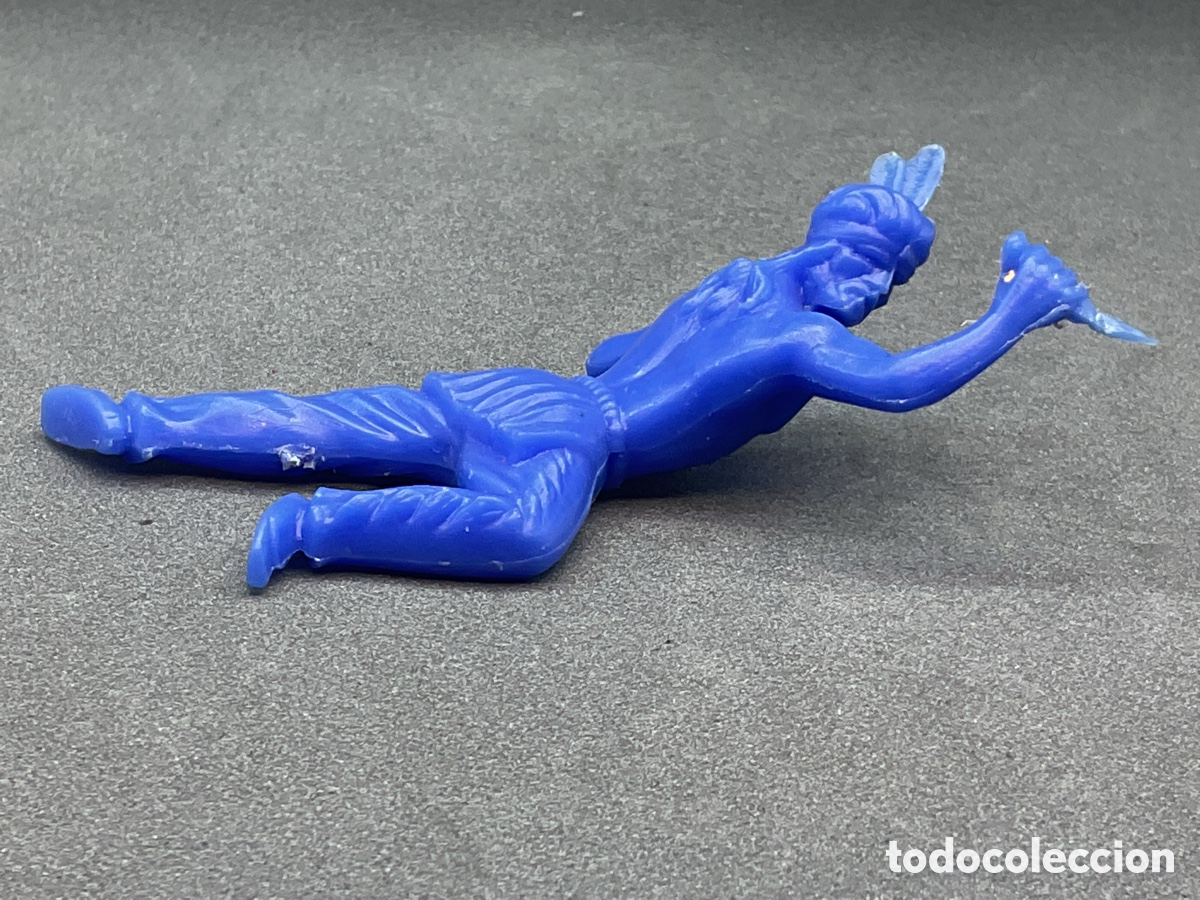 Figuras de goma y PVC: Antigua Figura del Oeste en Pl&aacute;stico. Indio con Cuchillo de JEAN.