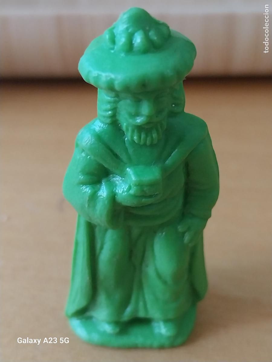 Figuras de goma y PVC: CONGUITOS FIGURA BELEN PLASTICO GRIS REY MAGO TURBANTE 5.96 CMS ALTO PREMIUM QUIOSCO