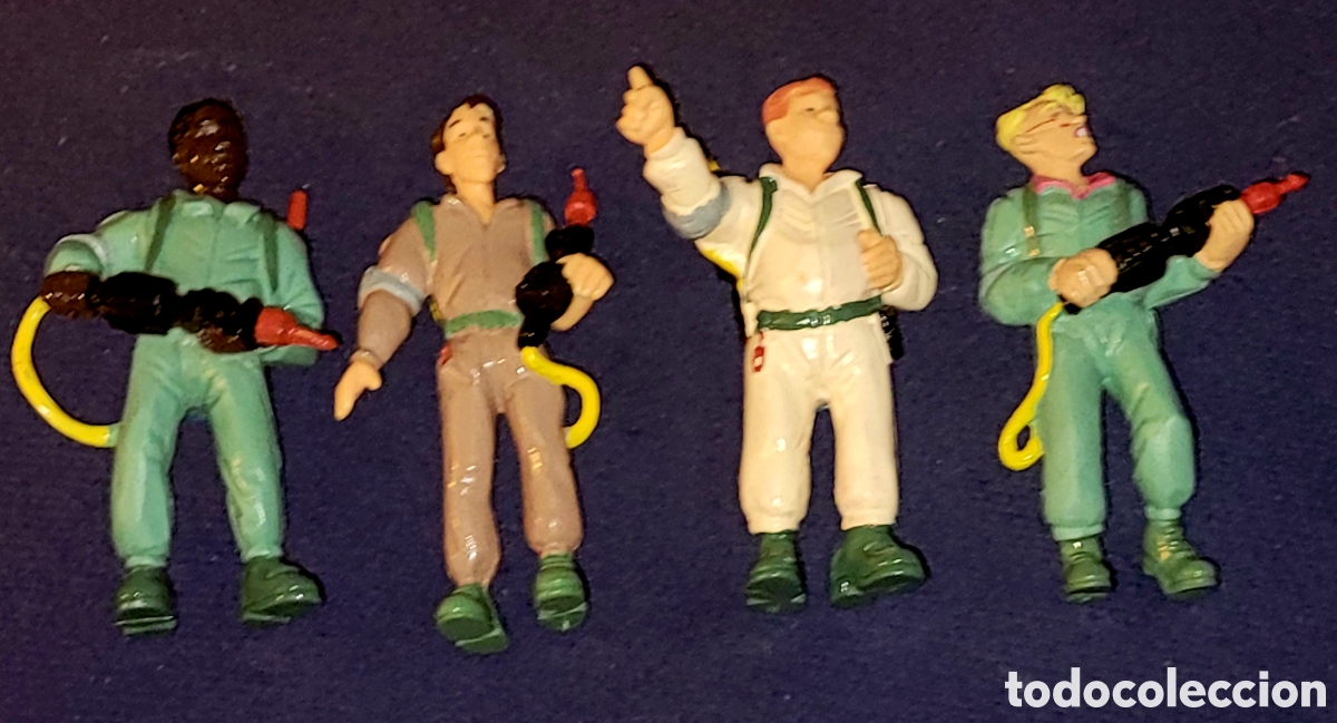 Figuras de goma y PVC: Bonito lote completo 4 figuras pvc goma de los Cazafantasmas Ghostbusters marca Yolanda