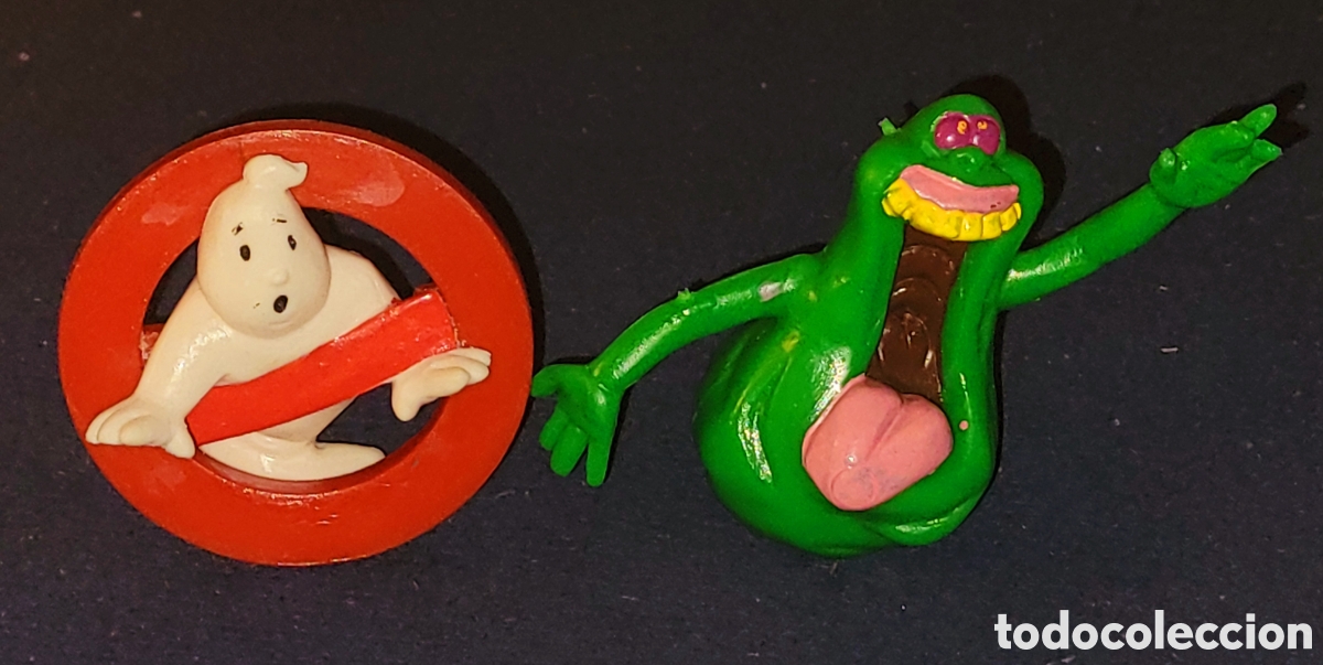 Figuras de goma y PVC: Bonito lote de 2 figuras pvc goma Cazafantasmas Ghostbusters marca Yolanda