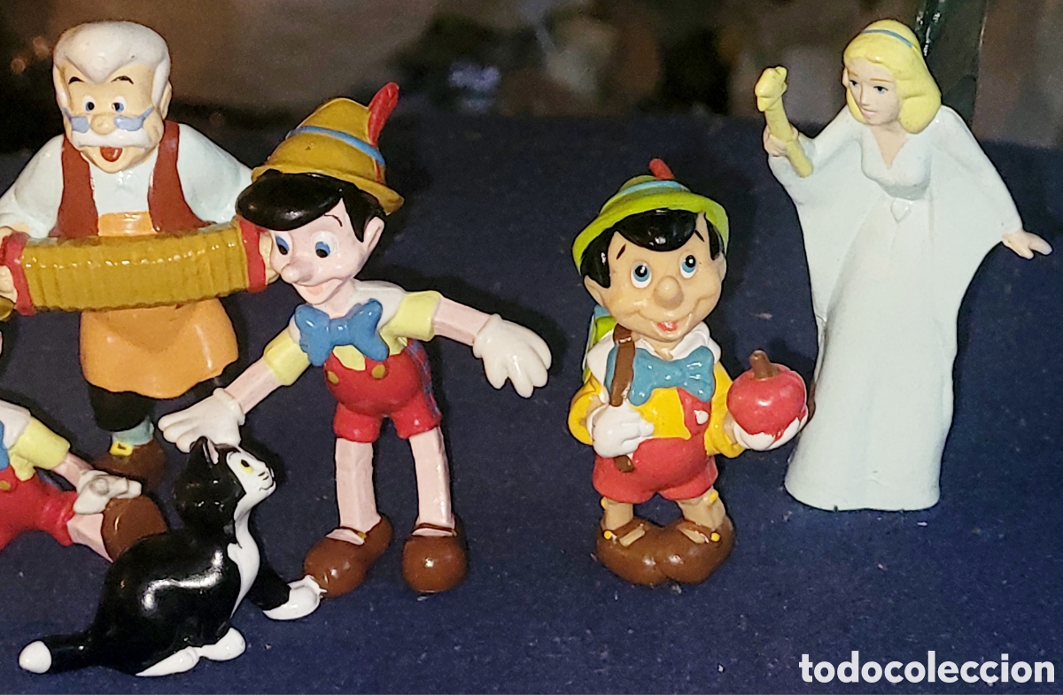 Figuras de goma y PVC: DIFICIL: Bonito lote de 6 figuras pvc goma Pinocchio marca Applause