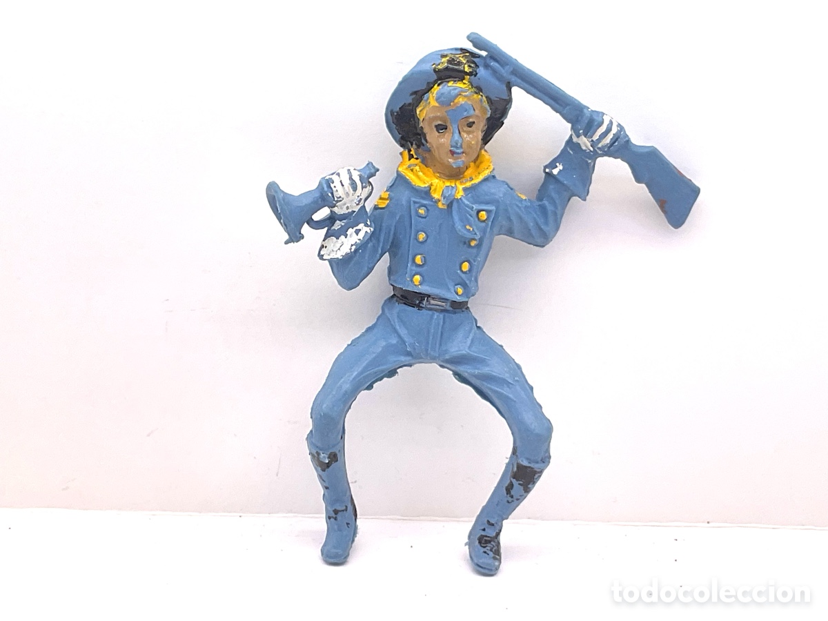 Figuras de goma y PVC: Antigua Figura en Pl&aacute;stico del Cabo Rusty. Serie Rin Tin Tin. Reigon / Reygon.
