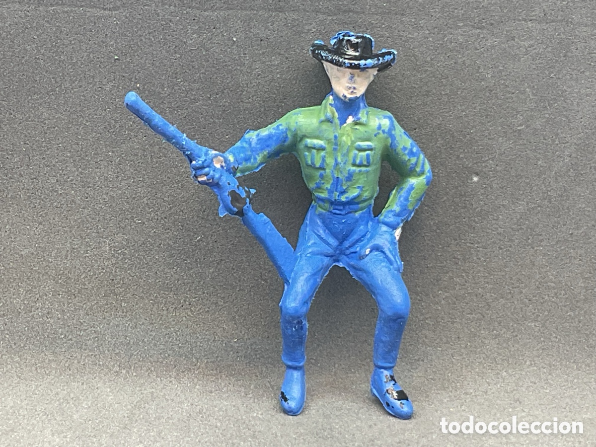 Figuras de goma y PVC: Antigua Figura del Oeste en Pl&aacute;stico. Pech Hermanos