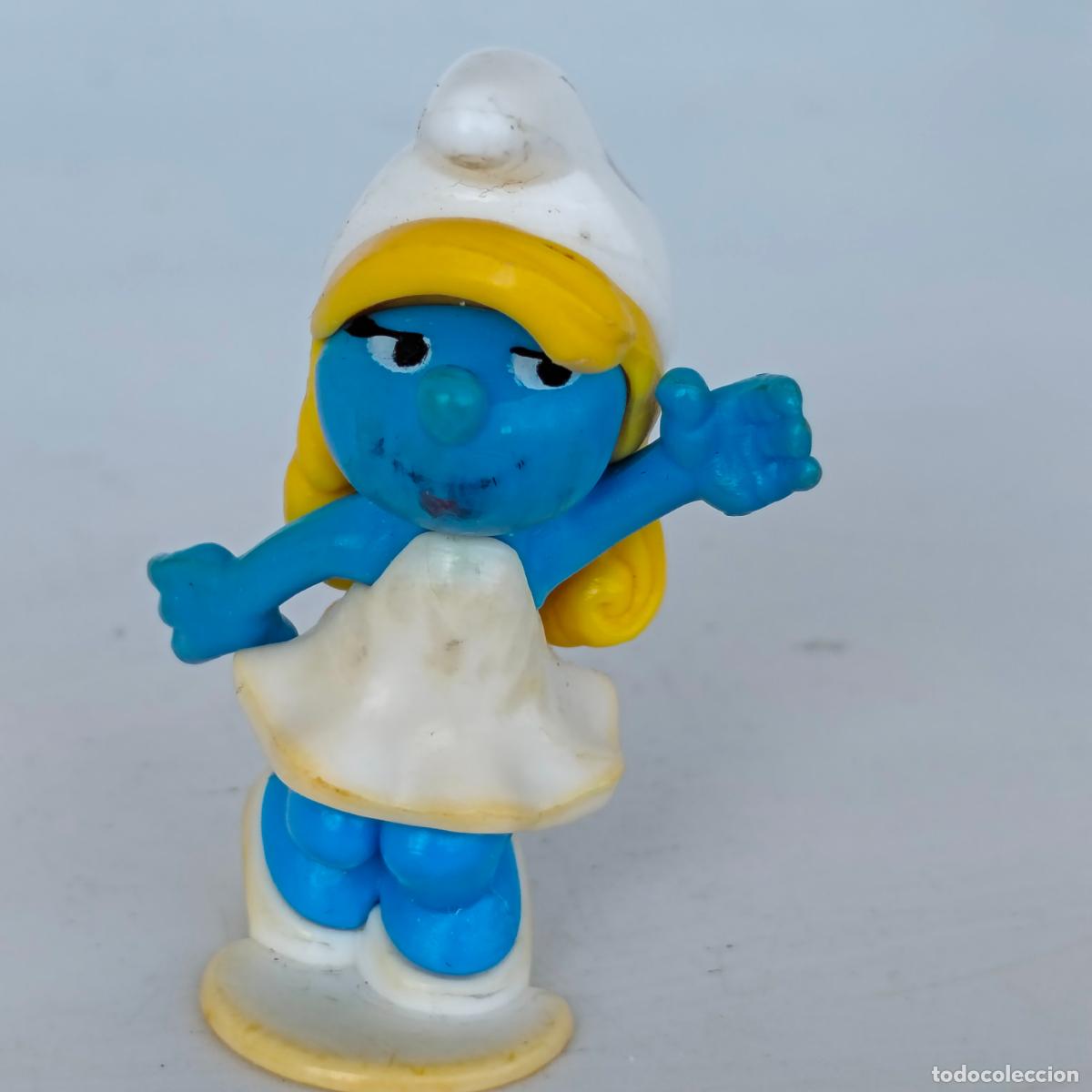 Figuras de goma Kinder: figura pitufina mu&ntilde;eco musica kinder 90 peyo montable bailarina