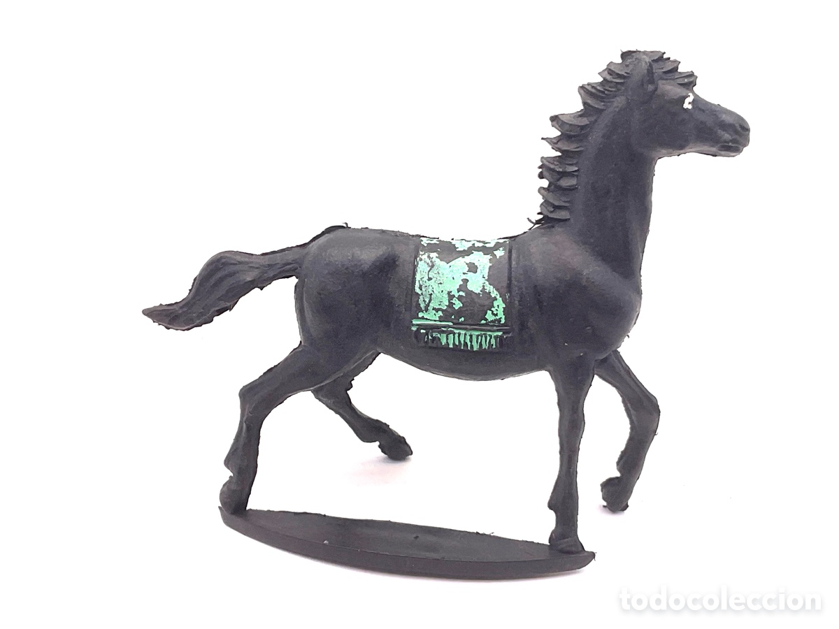 Figuras de goma y PVC: Antigua Figura en Pl&aacute;stico de Pech Hermanos. Caballo Indio con Base.
