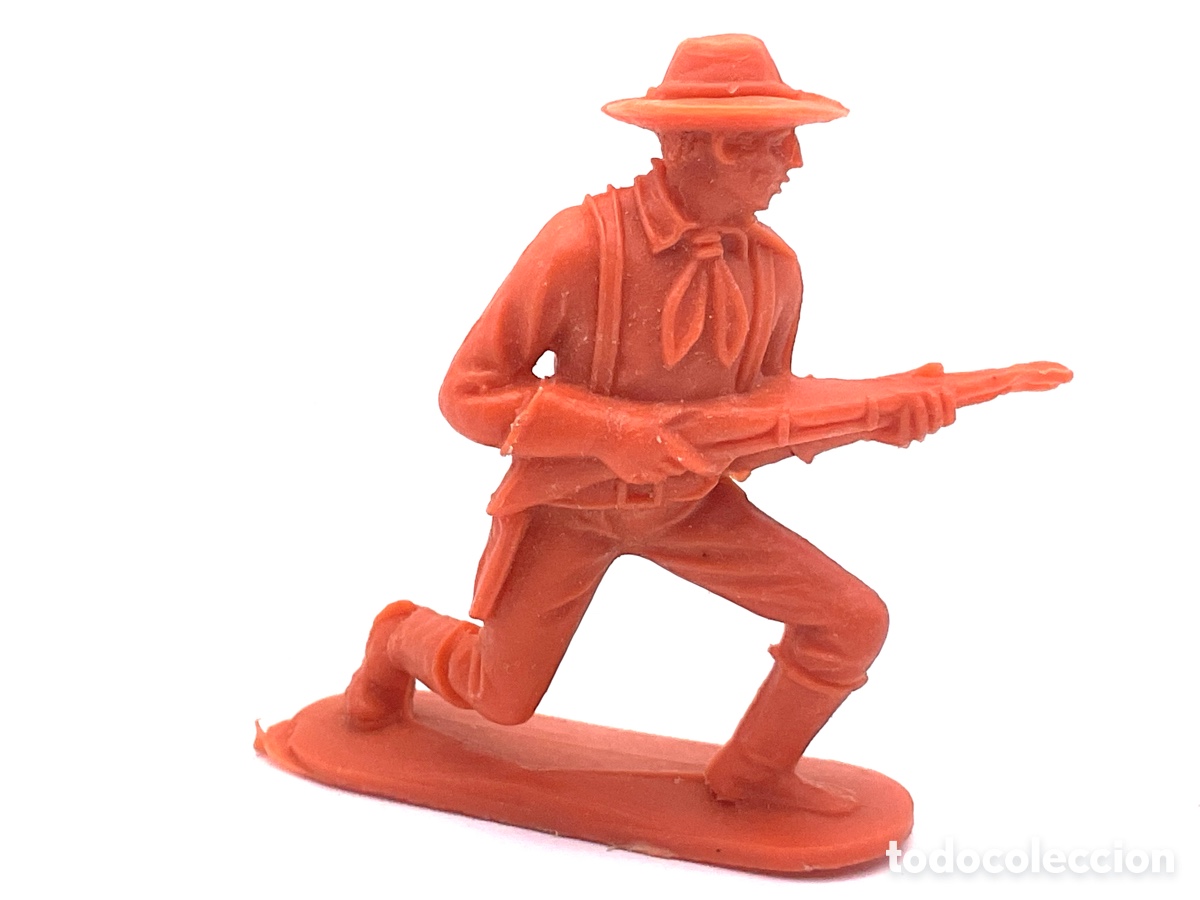 Figuras de goma y PVC: Antigua Figura del Oeste en Pl&aacute;stico. Serie Rin Tin Tin. Yankis en Pl&aacute;stico Monocolor. A&ntilde;os 70