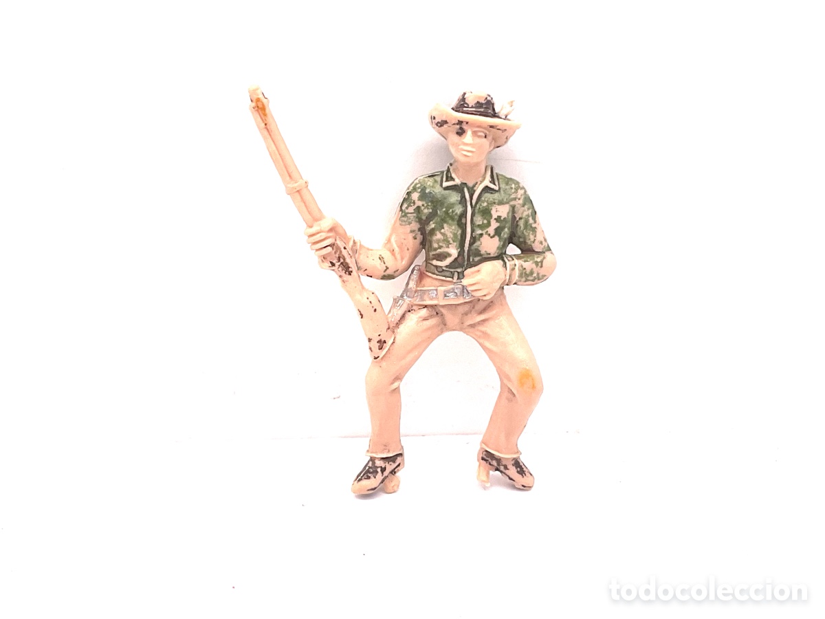 Figuras de goma y PVC: Antigua Figura del Oeste en Pl&aacute;stico. Jinete Cowboy de Jecsan . A&ntilde;os 70.