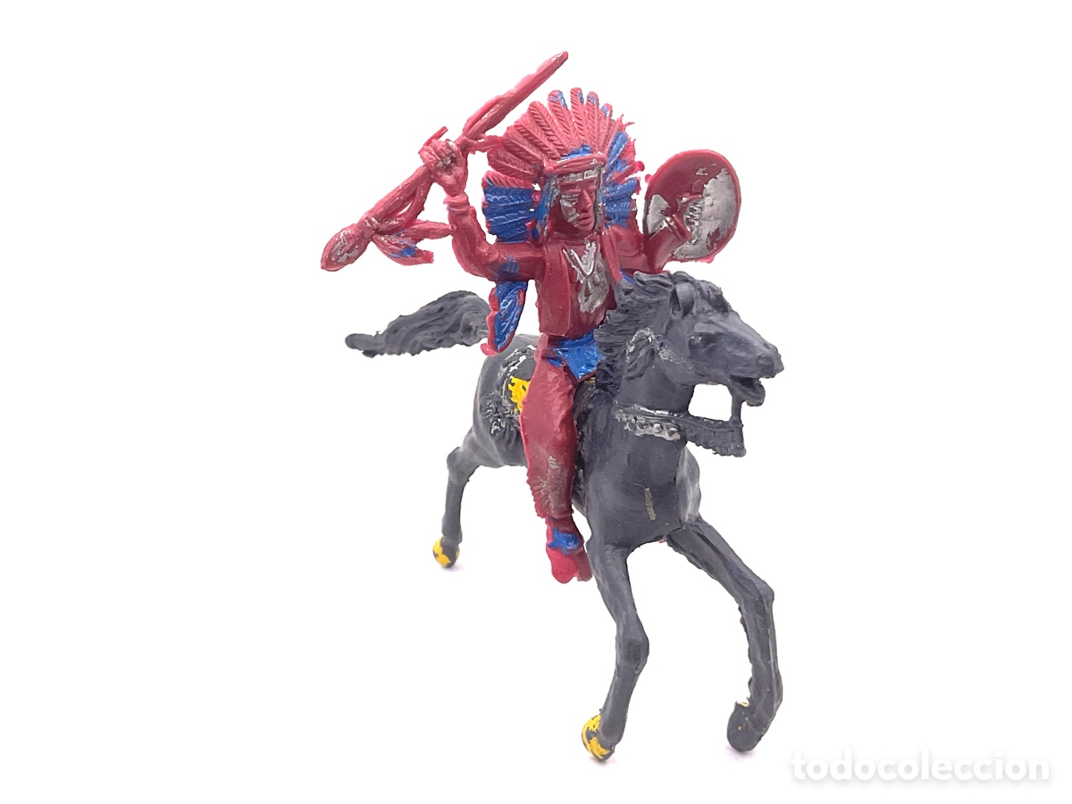 Figuras de goma y PVC: Antigua Figura del Oeste en Pl&aacute;stico Reigon. Serie Indios y Vaqueros. Made in Spain
