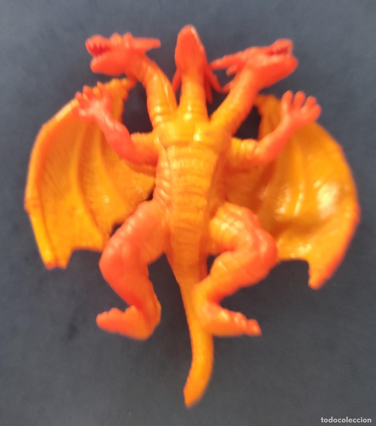 Figuras de goma Kinder: FIGURA GOMA DRAG&Oacute;N TRES CABEZAS - KINDER SORPRESA