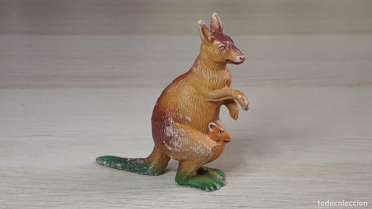 Figuras de goma y PVC: Canguro con cr&iacute;a, fabricado en goma, Pech Spain tipo Jecsan, original a&ntilde;os 50-60.