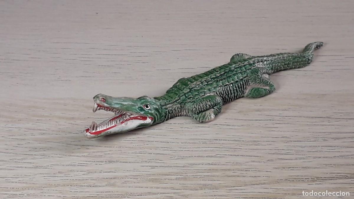 Figuras de goma y PVC: Cocodrilo, goma, Pech Spain tipo Jecsan, original a&ntilde;os 50-60.