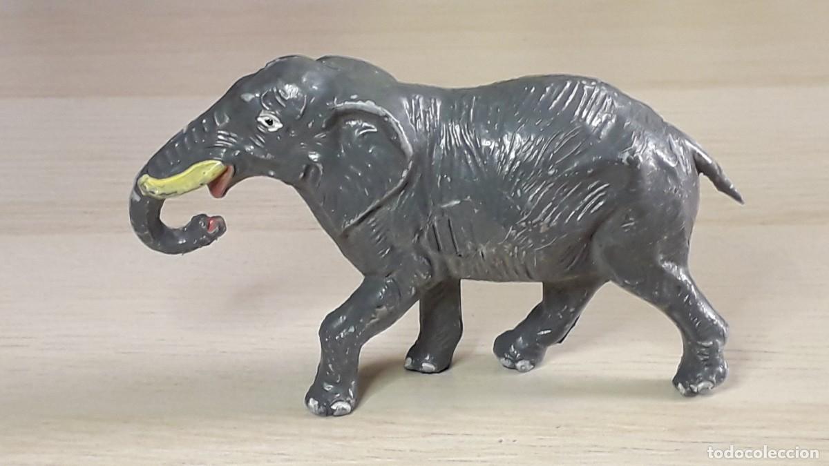Figuras de goma y PVC: Elefante grande serie Fieras Historia Natural, goma, Jecsan Spain, original a&ntilde;os 50-60.