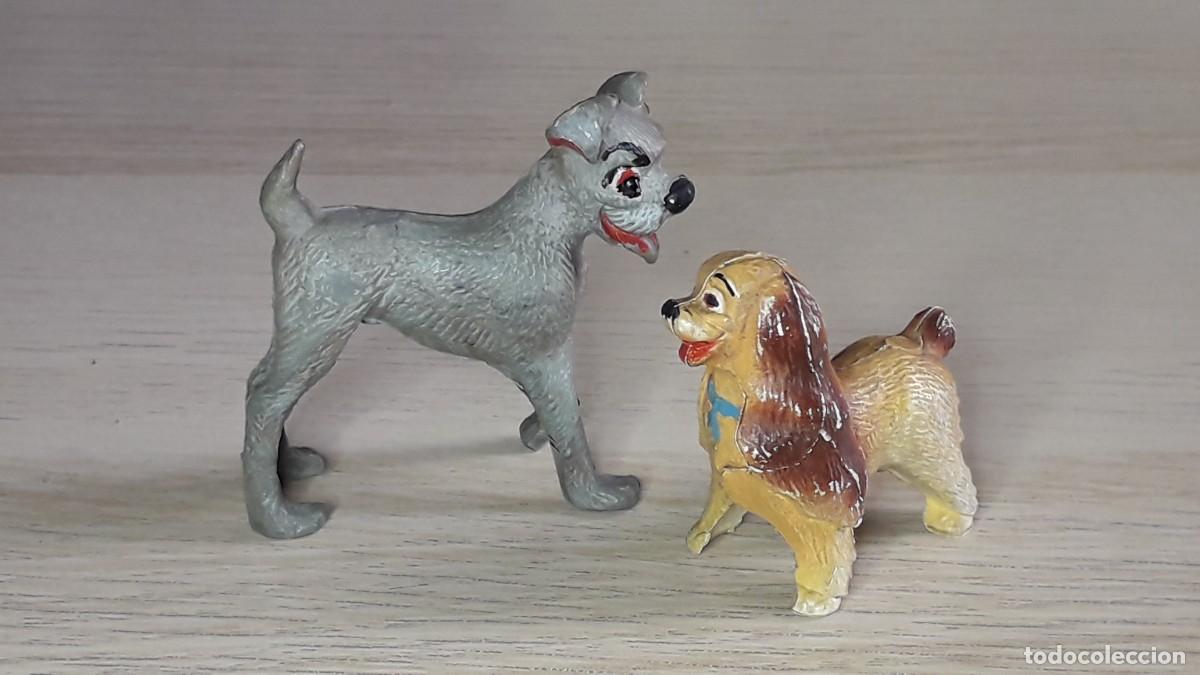 Figuras de goma y PVC: La Dama y el Vagabundo Walt Disney, goma, Pech Spain tipo Jecsan, original a&ntilde;os 50-60.