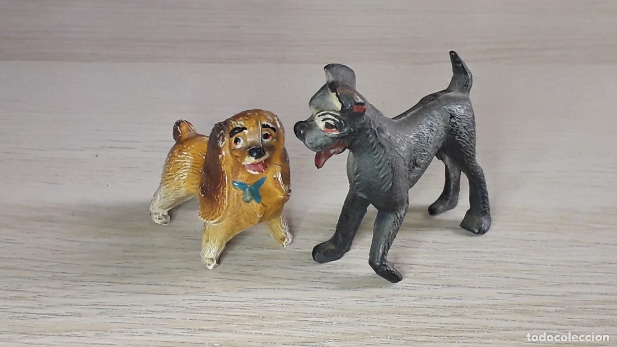 Figuras de goma y PVC: La Dama y el Vagabundo Walt Disney, goma, Pech Spain tipo Jecsan, original a&ntilde;os 50-60.