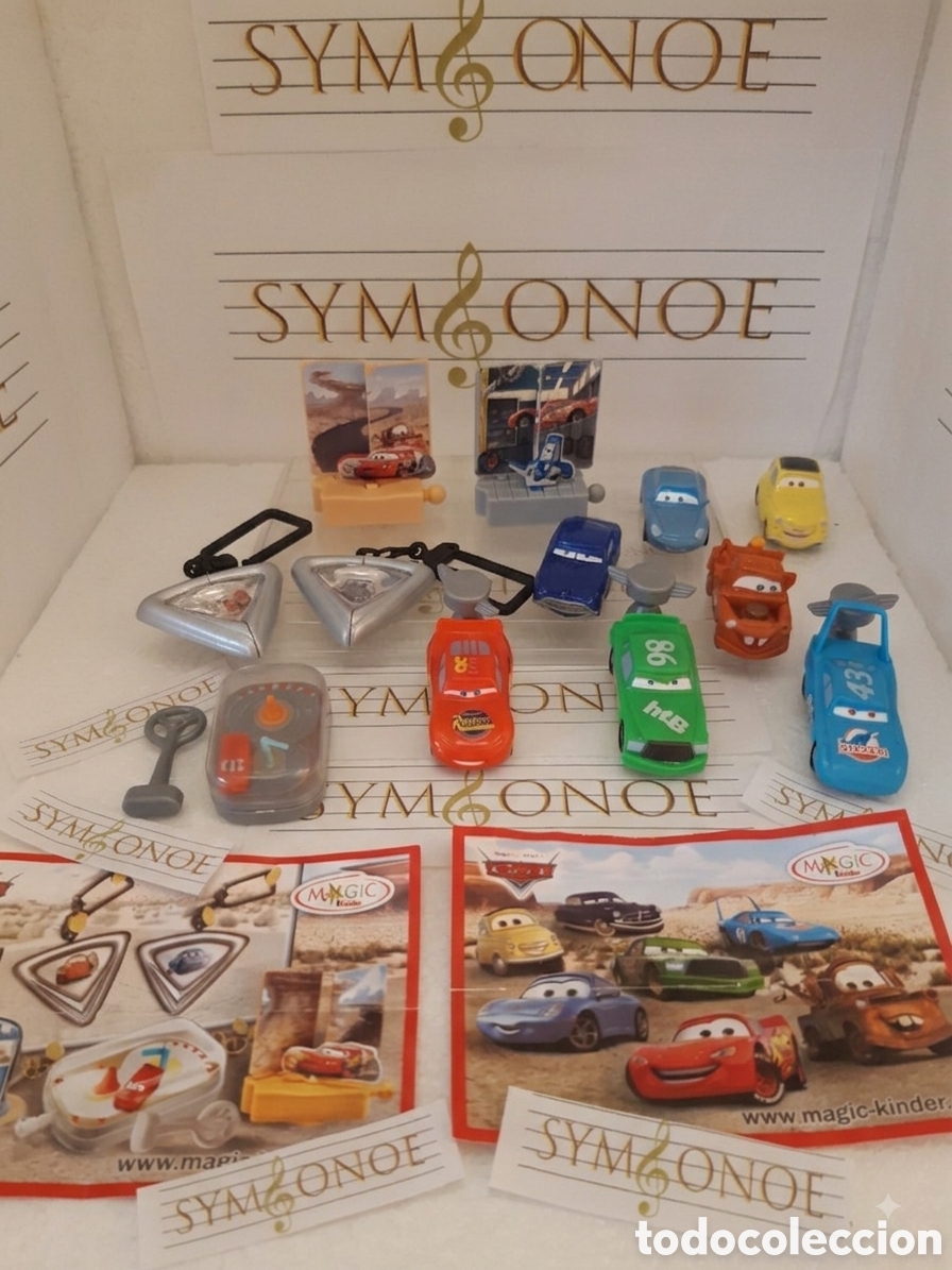 Figuras de goma Kinder: Lote de dos series completas de Cars Kinder Sorpresa