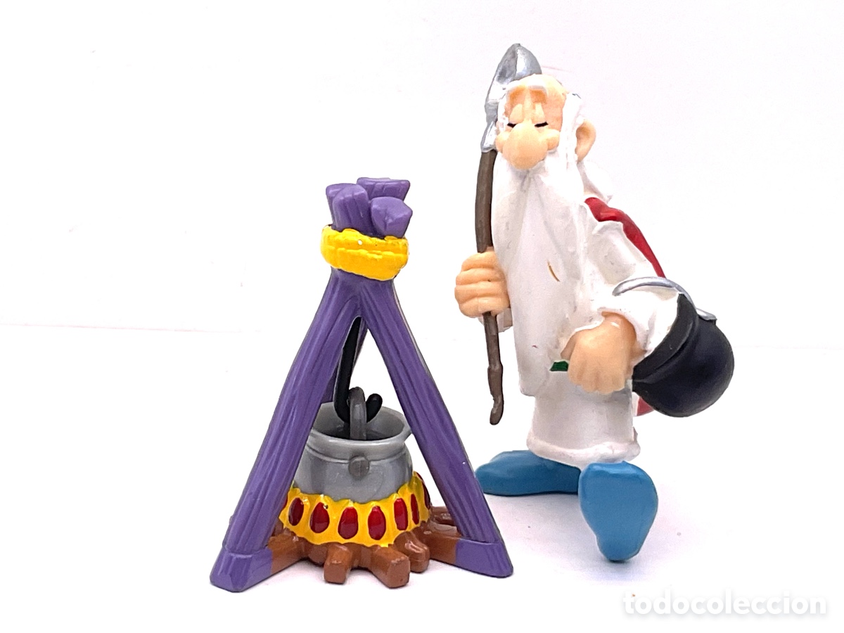 Figuras de goma y PVC: Figura de Panoramix con su Caldero. Colecci&oacute;n Asterix y Obelix. Plastoy A&ntilde;o 1997