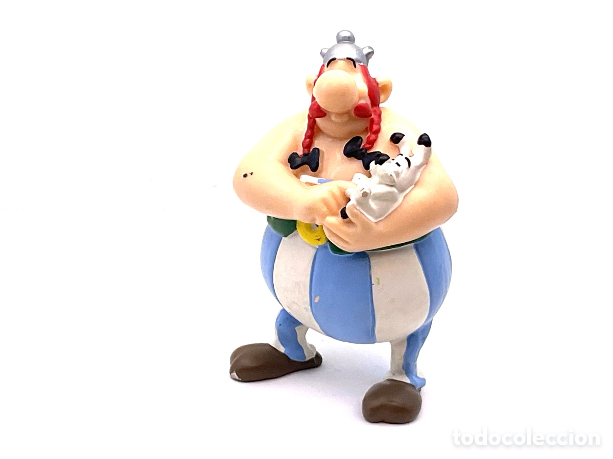 Figuras de goma y PVC: Figura de Obelix con su Perro Ideafix . Colecci&oacute;n Asterix y Obelix. Plastoy A&ntilde;o 1997