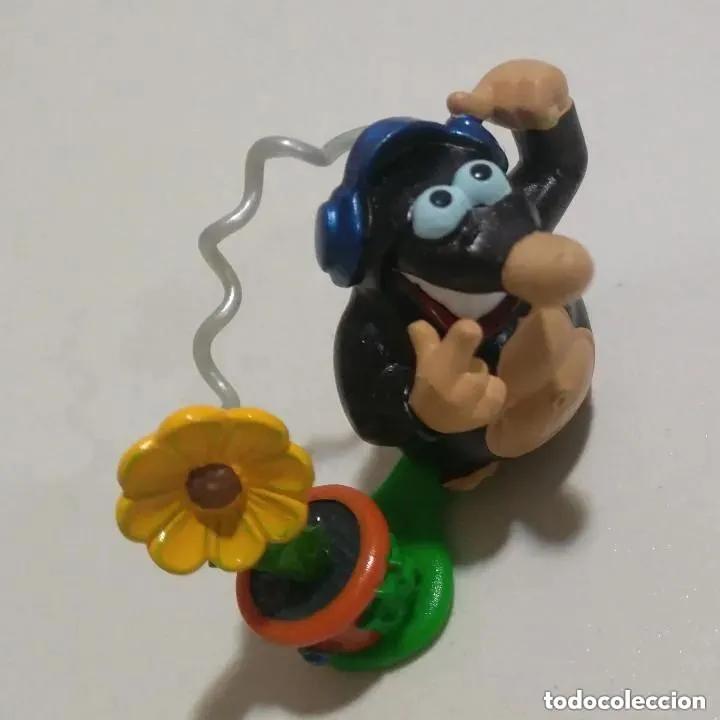 Figuras de goma Kinder: topo margarita flor agente secreto espia mu&ntilde;eco figura kinder mole mission spy auriculares maceta