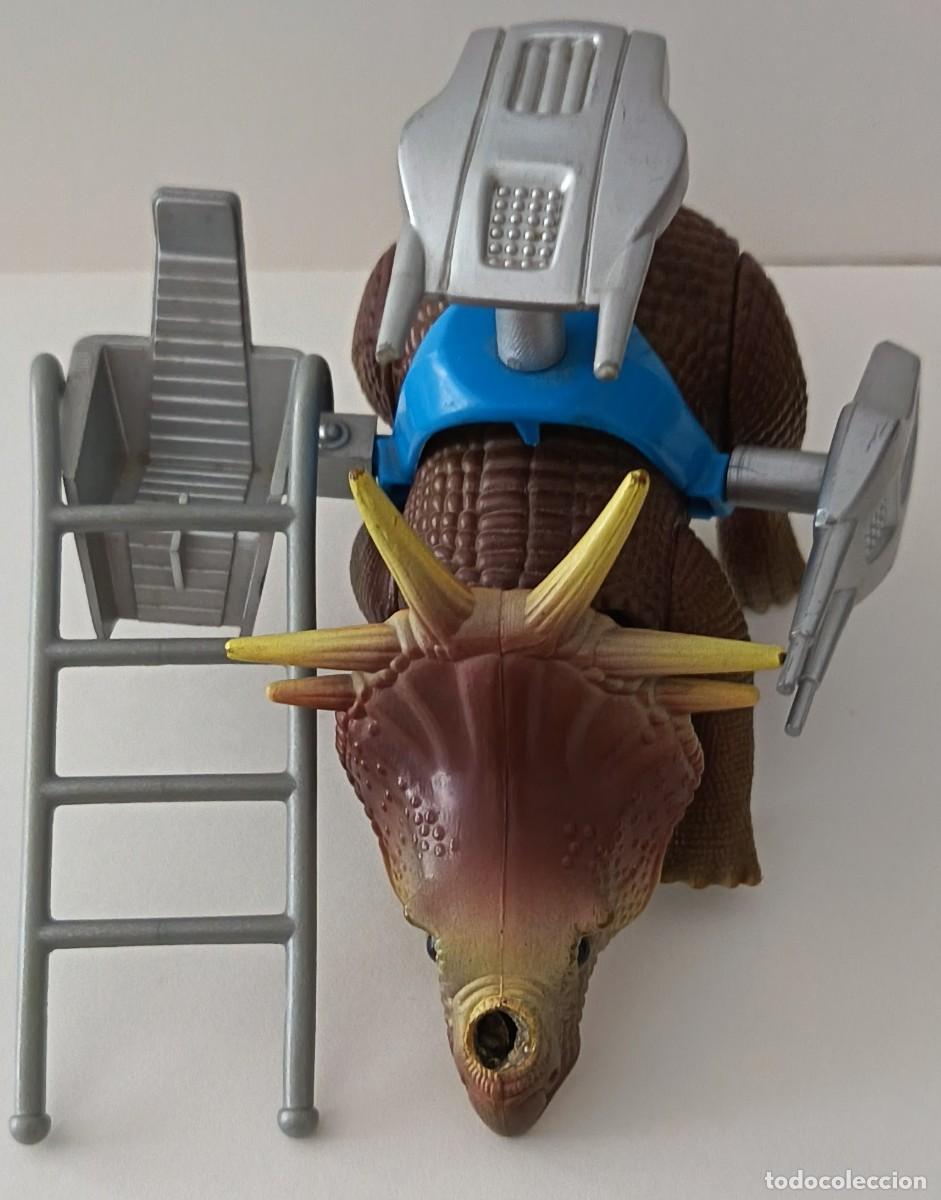 Figuras de goma y PVC: Figura juguete. Styracosaurus con torreta. Antiguo. Dino riders fabricado por Tico. 1987. Seri I.