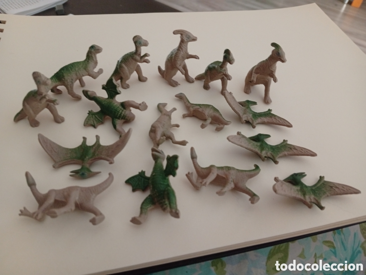 Figuras de goma y PVC: Lote dinosaurios de goma 3/4 Cm ideal maqueta