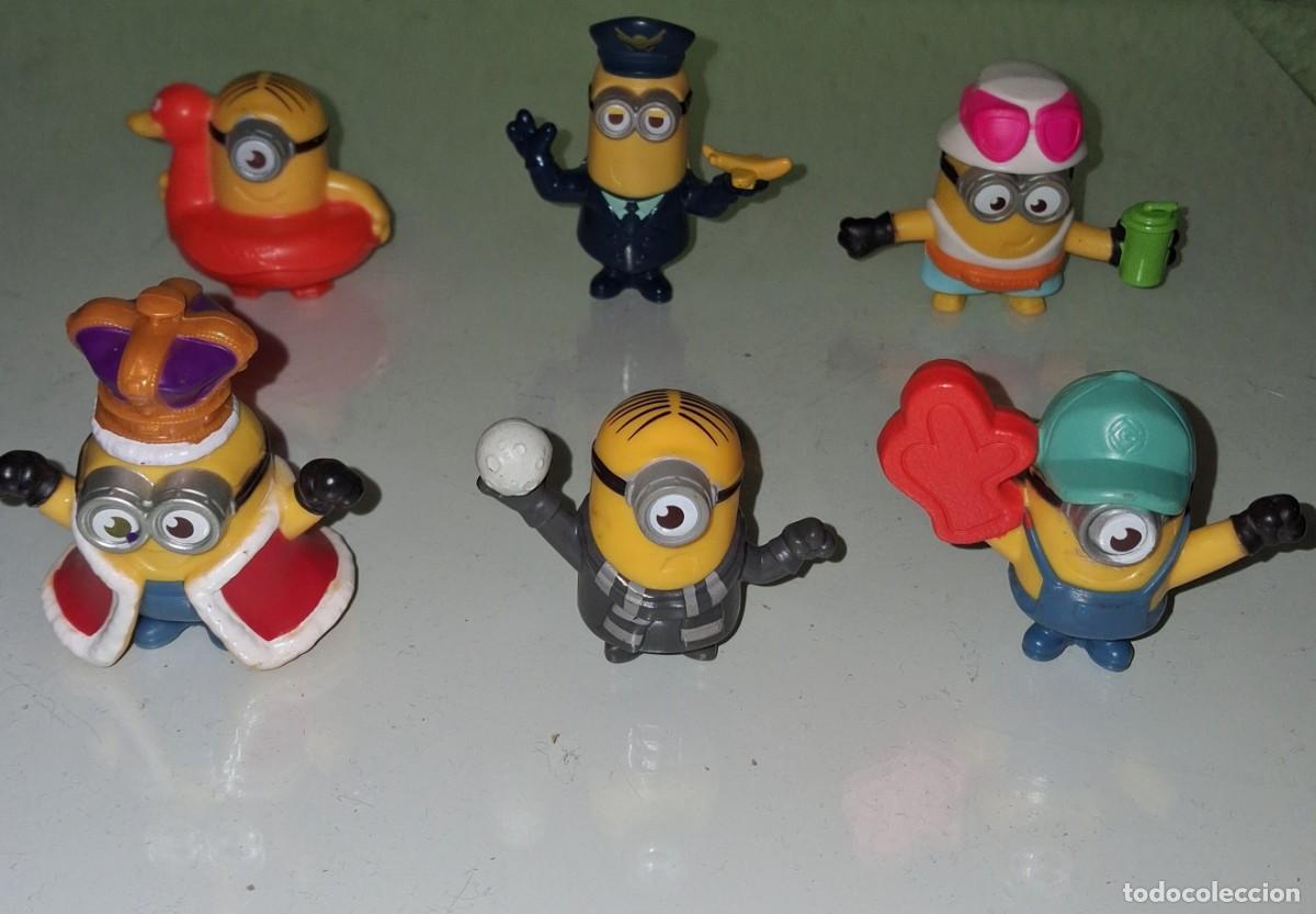 Figuras de goma y PVC: Lote de 6 mu&ntilde;ecos Minions