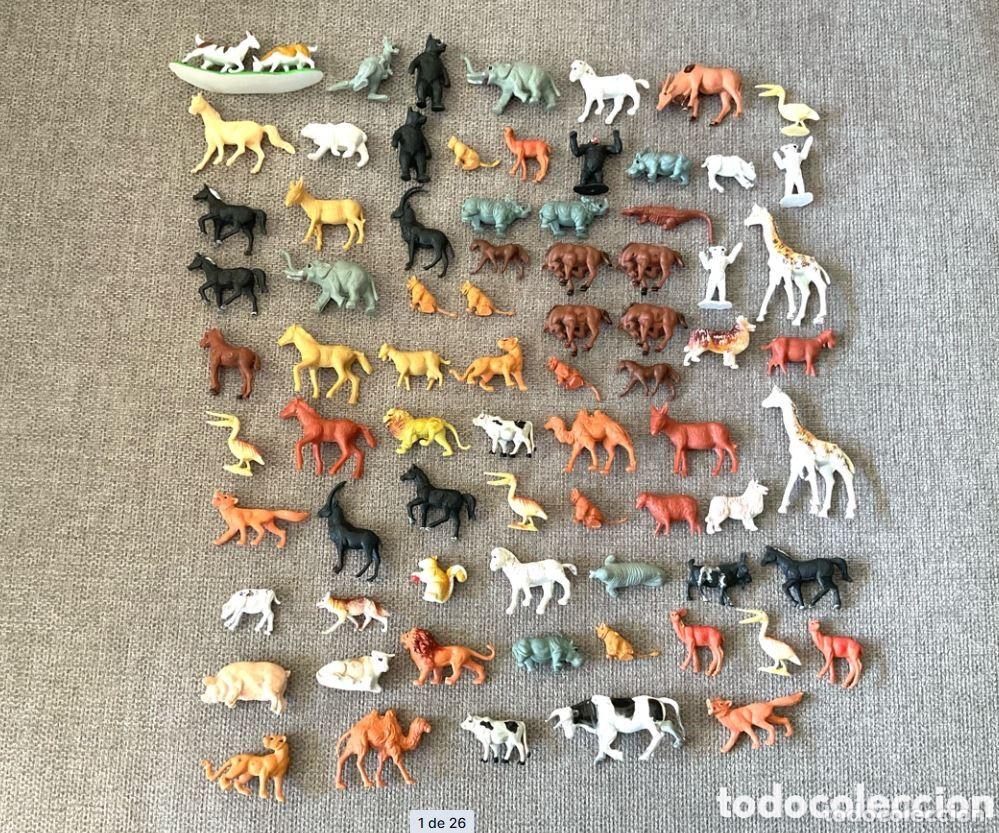 Figuras de goma y PVC: Lote de Antiguos Animales Fabricados en Pl&aacute;stico y Goma. Elefantes, Leones, Cebras, Caballos, etc