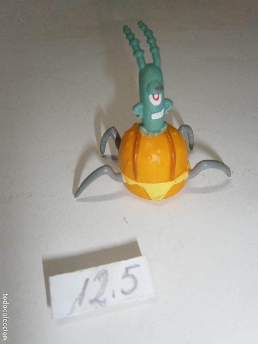 Figuras de goma y PVC: FIGURA DE GOMA O PVC - PLANKTON CON VEHICULO ARACNIDO