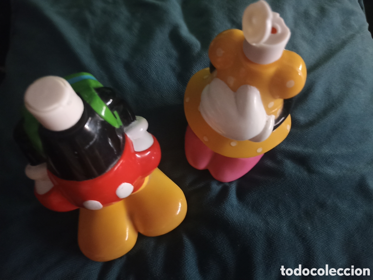 Figuras de goma y PVC: Mickey y Minnie Disney figuras de goma botes champ&uacute; decada de los 90.