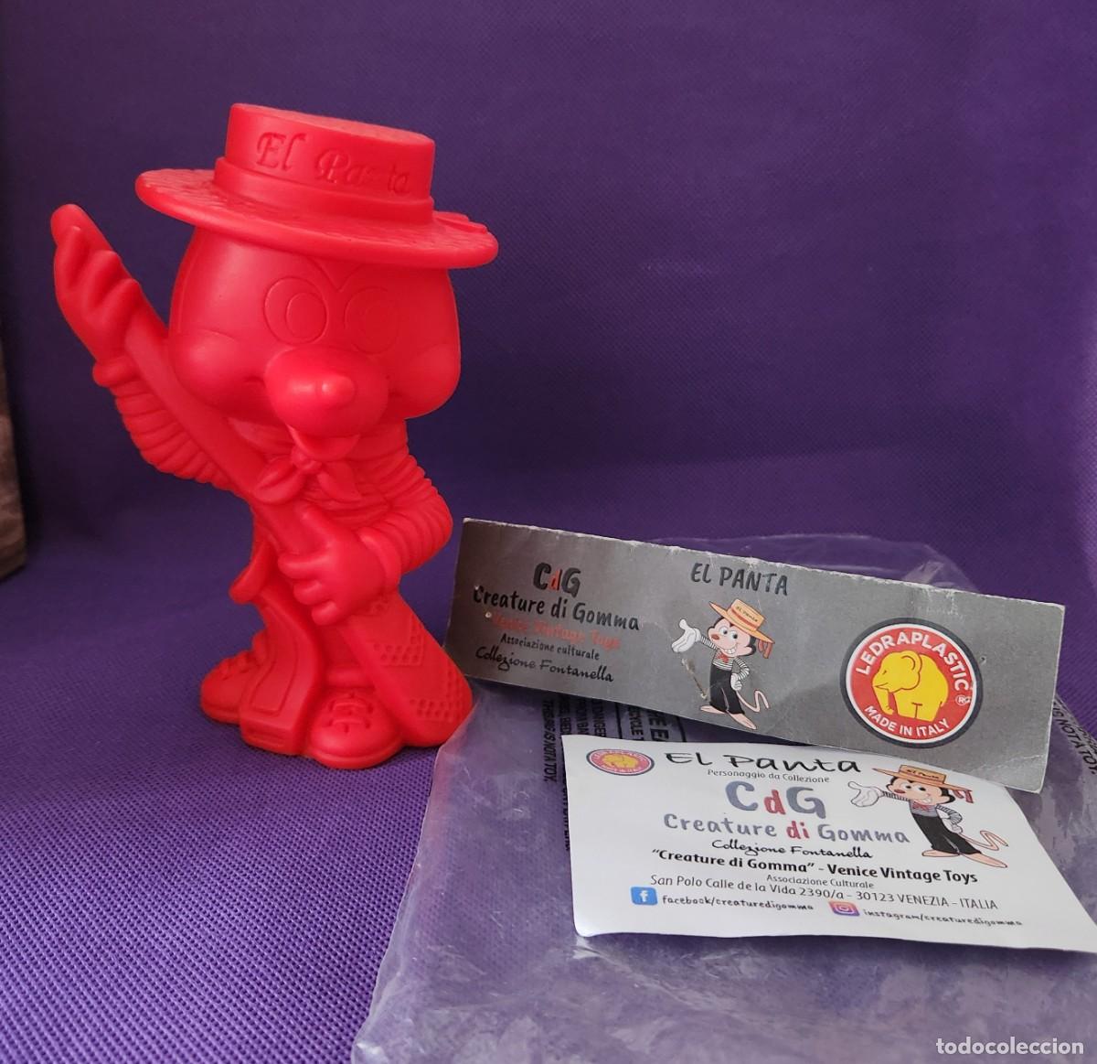 Figuras de goma y PVC: EL PANTA mascota del Museo CREATURE DI GOMMA de Venecia MU&Ntilde;ECO DE GOMA rojo con pito LEDRAPLASTIC
