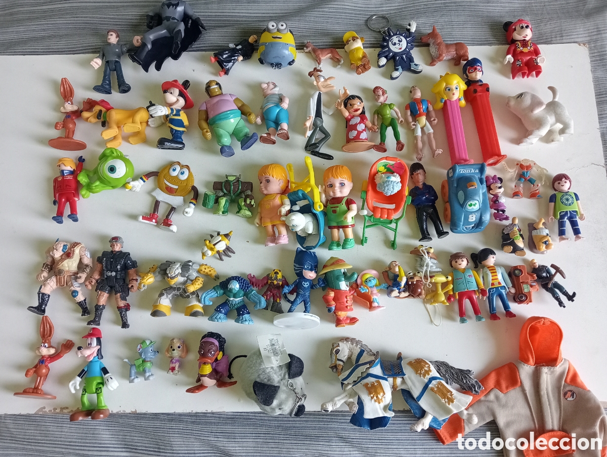Figuras de goma y PVC: Lote mu&ntilde;ecos varios pvc